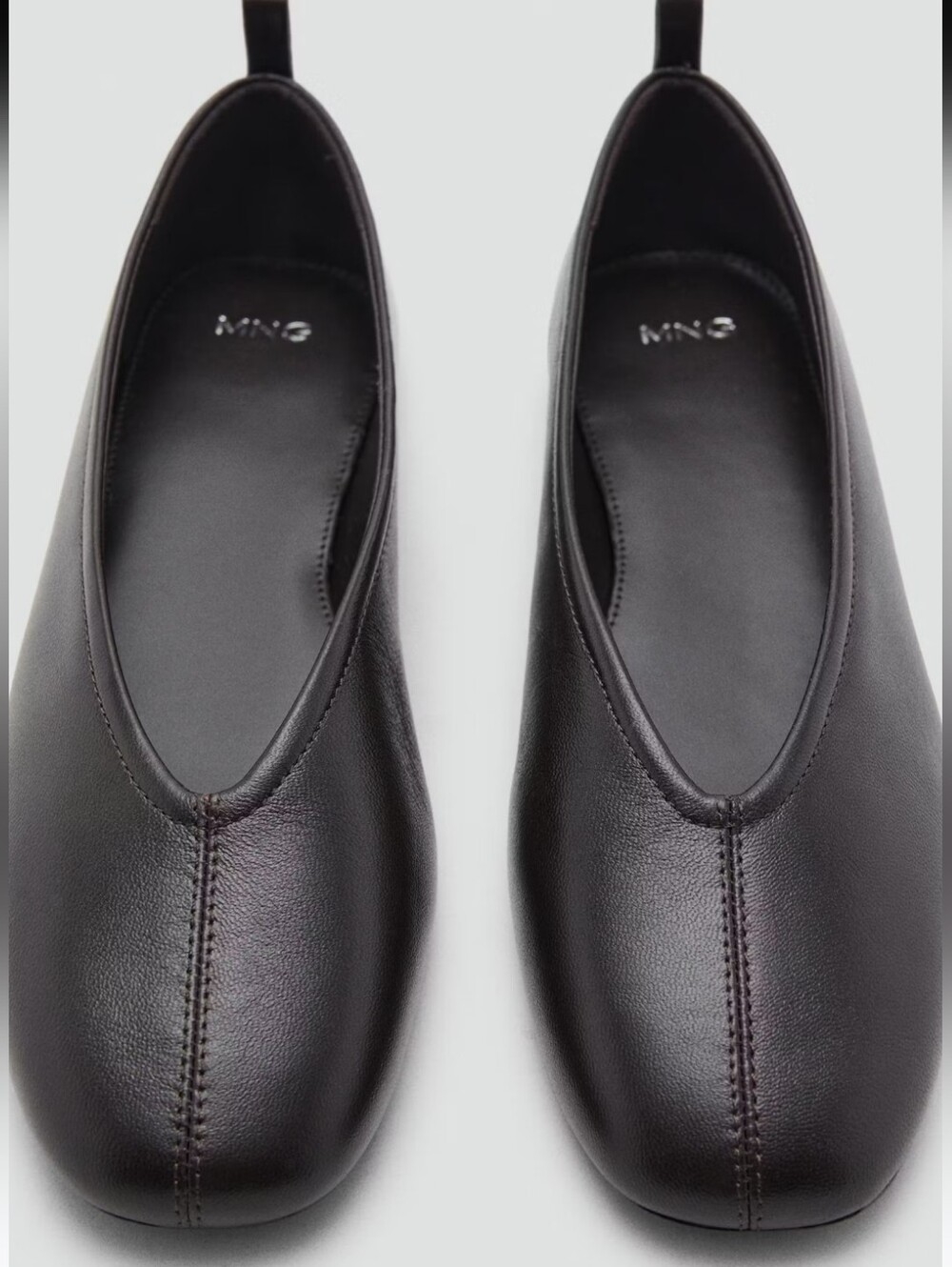 Mango Mng Chocolate Brown Ballet Flats EU 38 US 7.5 Sheepskin Leather